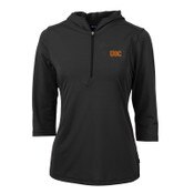 USC Trojans Women's Black Virtue Eco Pique 1/2 Zip Pullover Hoodie